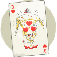 Three of Hearts Card