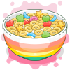 Rainbow Puffs Breakfast